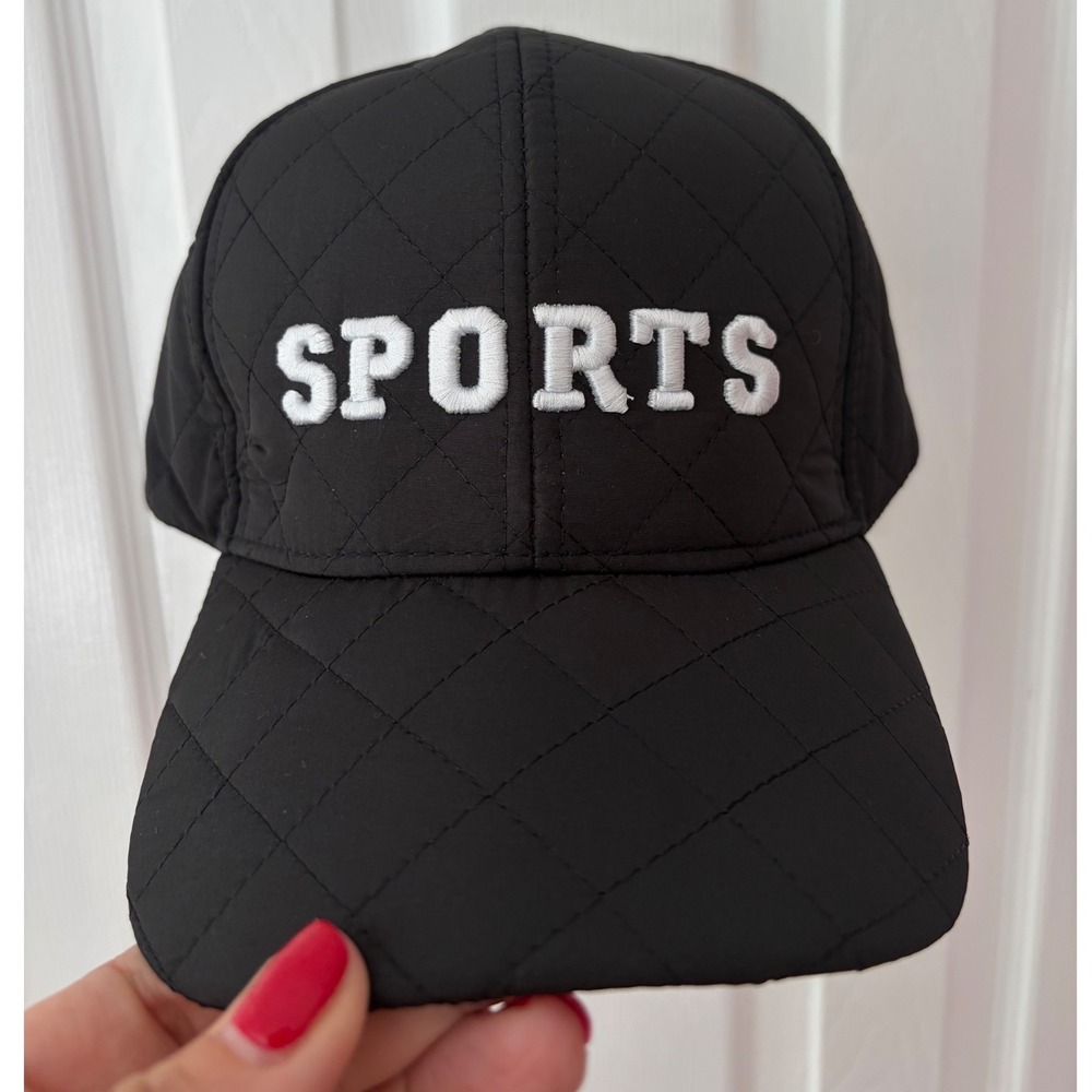 Shiraleah Chicago Black Quilted Sports Baseball Cap Adjustable Nylon Hat